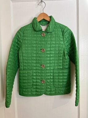 kate spade Green Quilted Jacket with Gold Button